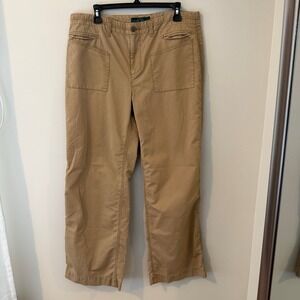 Lauren Jeans Co Ralph Lauren Women Cargo Pants Khaki Size 14 Utility Pockets